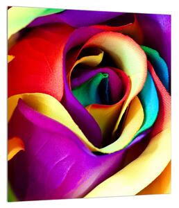 Tablou colorat cu trandafirul abstract (30x30 cm)