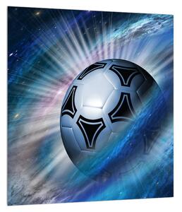 Tablou cu mingea de fotbal în Univers (30x30 cm)