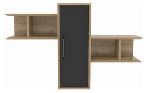 Raft OLIDA, nuc/negru, PAL melaminat, 119x35x52 cm