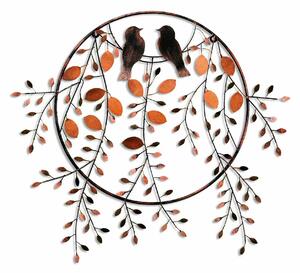 Decoratiune perete 930DYU1235, caramiziu/negru, metal, 86x75 cm