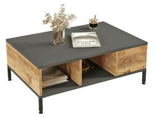 Masuta cafea RL2-AA, gri/stejar, PAL melaminat, 90x60x33 cm