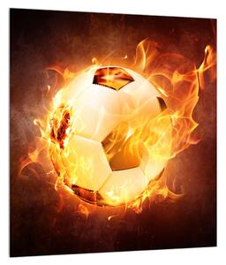 Tablou cumingea de fotbal în foc (30x30 cm)