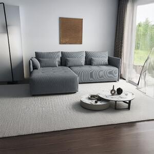 Colțar extensibil dumonde cu ladă de depozitare Malta Zoom Grey 235x185 cm