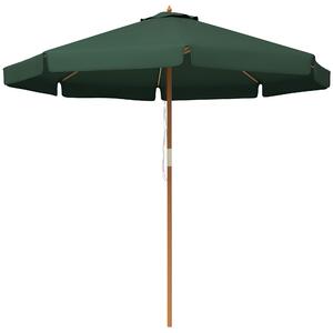 Outsunny Umbrelă de Grădină cu Corzi, Deschidere Reglabilă și Orificii de Ventilație, Ø325x250 cm, Verde | Aosom Romania