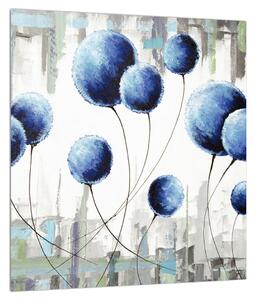 Tablou abstract - balonașe albastre (30x30 cm)
