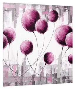 Tablou abstract - balonașe roz (30x30 cm)