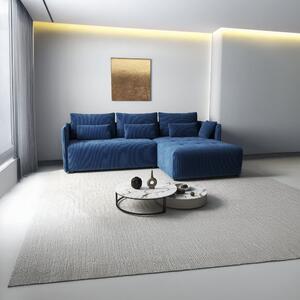 Colțar extensibil dumonde cu ladă de depozitare Malta Zoom Blue 235x185 cm
