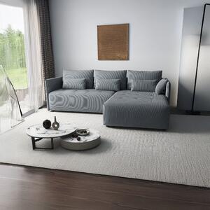 Colțar extensibil dumonde cu ladă de depozitare Malta Zoom Grey II 235x185 cm