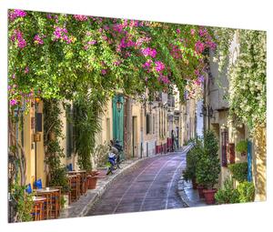 Tablou cu străduță mediteraneenă de vară (90x60 cm)