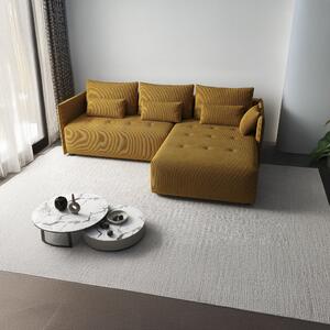 Colțar extensibil dumonde cu ladă de depozitare Malta Zoom Mustar 235x185 cm