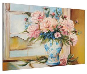 Tablou cu flori în vază (90x60 cm)