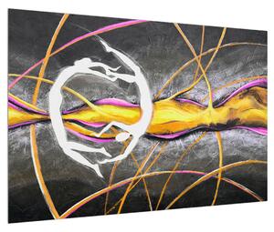 Tablou abstract - pictura cu dansatori (90x60 cm)