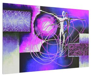 Tablou abstract - pictura cu dansatori (90x60 cm)