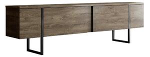 Comoda TV Luxe, nuc/negru, PAL/metal, 180x30x50 cm