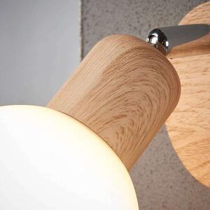 Lindby - Svenka Aplică de Perete White/Light Wood/Satin Nickel Lindby