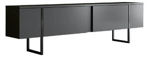 Comoda TV cu usi LUXE, gri antracit/negru, PAL, 180x30x50 cm