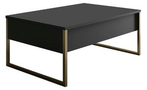 Masuta cafea Luxe, gri antracit/auriu, PAL/metal, 90x60x40 cm