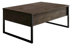 Masuta cafea Luxe, nuc/negru, PAL/metal, 90x60x40 cm