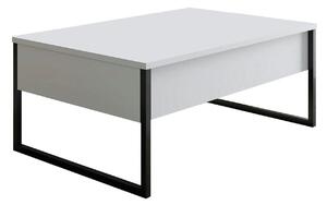 Masuta cafea Luxe, alb/negru, PAL/metal, 90x60x40 cm