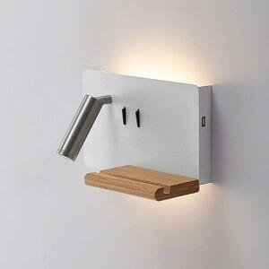 Lucande - Kimo LED Square Shelve Aplică de Perete USB White/Nickel
