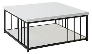 Masuta cafea Zenn, alb/negru, PAL melaminat/metal, 90x90x40 cm