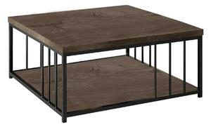 Masuta cafea Zenn, nuc/negru, PAL melaminat, 90x90x40 cm