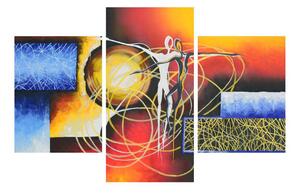 Tablou abstract cu dansatori (90x60 cm)