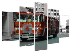 Tablou cu mașina de pompieri (150x105 cm)