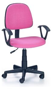 Scaun de birou pentru copii, roz, stofa/plastic, 61x53x84/95 cm
