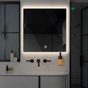 Oglinda LED patrata 80x80 cm LED neutru Gama Ambient Model 1 cu buton