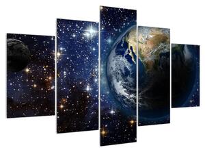 Tablou cosmic cu planete (150x105 cm)