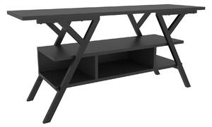 Comoda TV MINERVA, negru/gri antracit, PAL melaminat/metal, 120x35x55