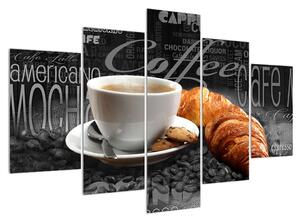 Tablou cu cafea și croissanți (150x105 cm)