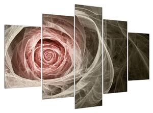 Tablou abstract cu trandafir (150x105 cm)