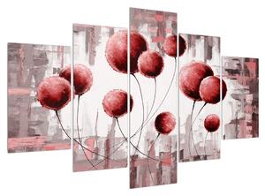 Tablou abstract - balonașe roșii (150x105 cm)