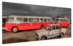 Tablou cu mașini istorice (120x50 cm)