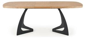 Masa extensibila VELDON, stejar/negru, 160/220x90x75 cm