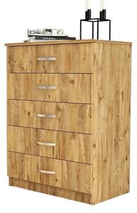 Comoda 616TNM1508, stejar, PAL melaminat, 72x45x98 cm