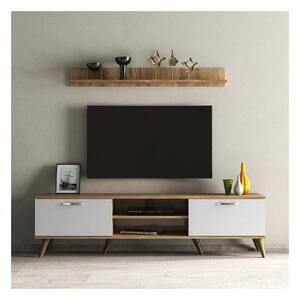 Mobilier living TVU0103, alb/stejar, PAL melaminat, 2 piese