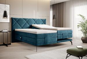 Pat boxspring PAVO 160x200, stofa catifelata albastru - Palladium 13