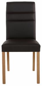 Set 2 scaune Lona maro piele ecologica 44/53/90 cm