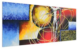 Tablou abstract - pictura cu dansatori (120x50 cm)