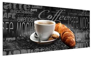 Tablou cu cafea și croissanți (120x50 cm)