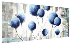 Tablou abstract - balonașe albastre (120x50 cm)