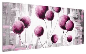Tablou abstract - balonașe roz (120x50 cm)