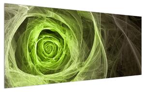 Tablou abstract cu trandafir verde (120x50 cm)