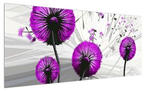 Tablou modern cu păpădii violete (120x50 cm)