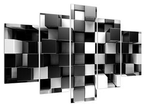 Tablou abstract albnegru - zaruri (150x105 cm)