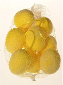 Ouă artificiale suspendabile galbene, set de 9 bucăți, în. 6 cm, plasă
