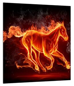 Tablou cu cal în foc (30x30 cm)
